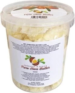 African Natural Pure Shea Butter Ghana 1 Kg (2 Potten Van 500 G)